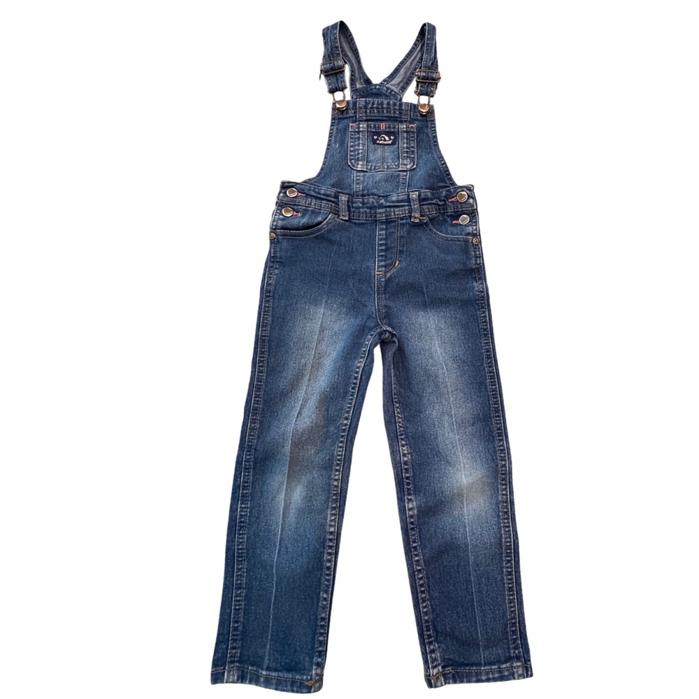 Vintage Jordache Kids Denim Overalls Blue Jeans Adjustable Straps Size 4